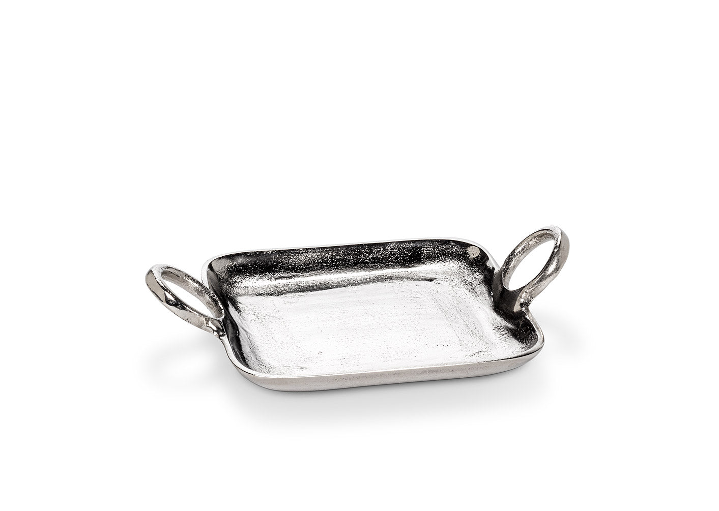 TRAY, W/RING HANDLES - NICKELPLATED