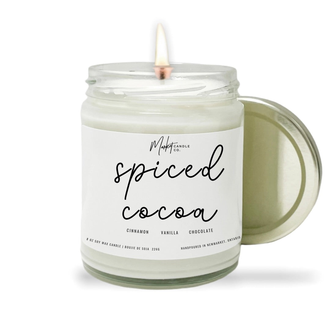 CANDLE (FALL WHITE/SOY WAX), SPICED COCOA 8 oz