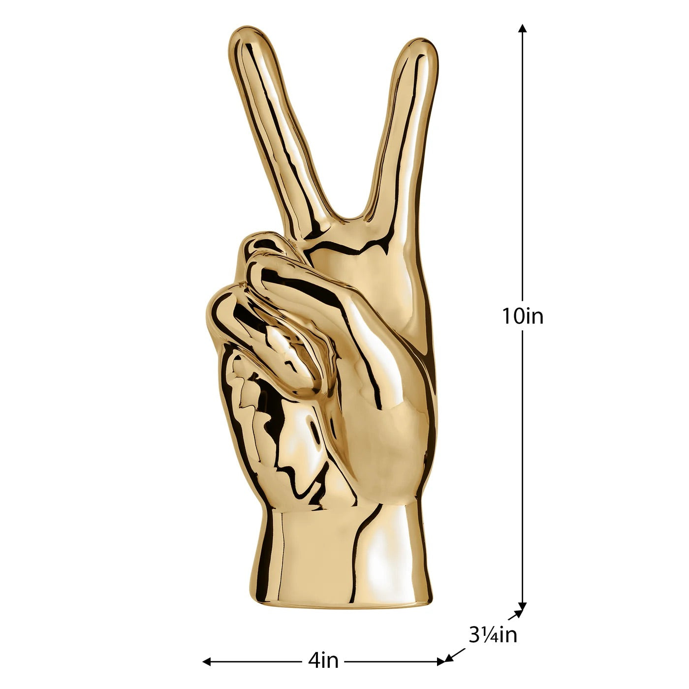 SCULPTURE - GESTURE HAND (GOLD CERAMIC)
