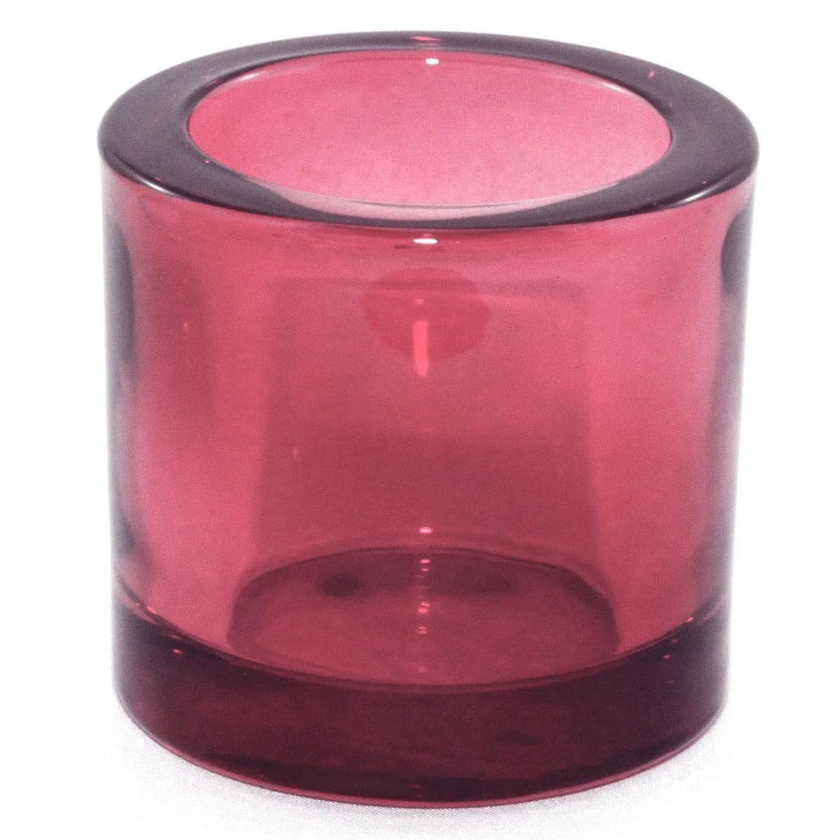 CANDLE HOLDER, HEAVY GLASS - BORDEAUX