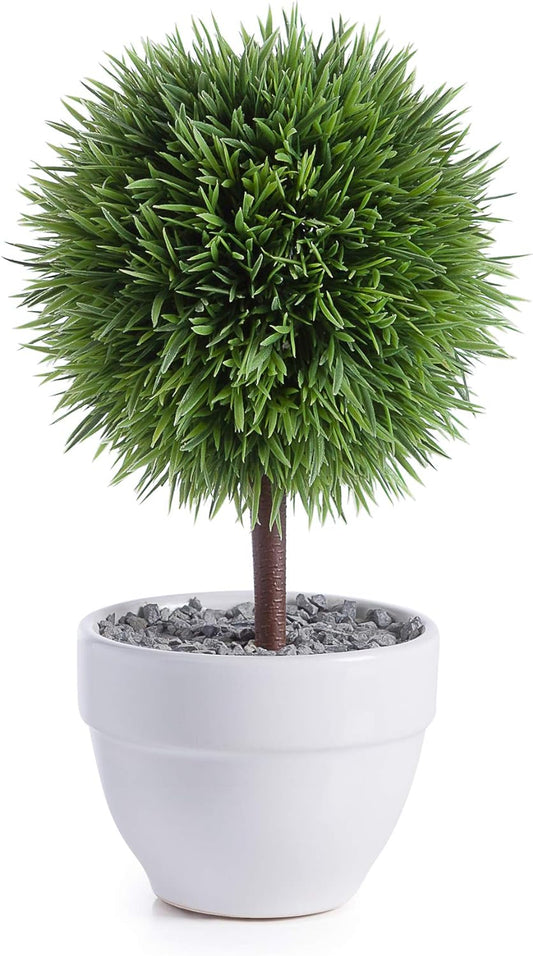 FAUX POTTED TOPIARY - GRASS BALL
