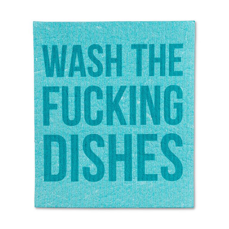 DISHCLOTH (SET OF 2) FUNNY TEXT - WASH THE... DISHES