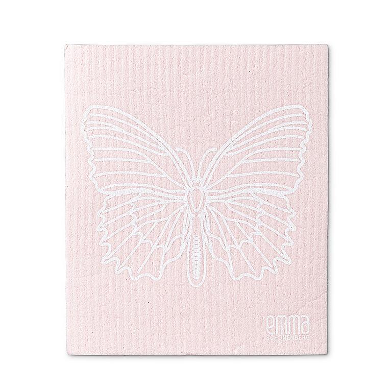 DISHCLOTH (SET OF 2) PINK BUTTERFLY