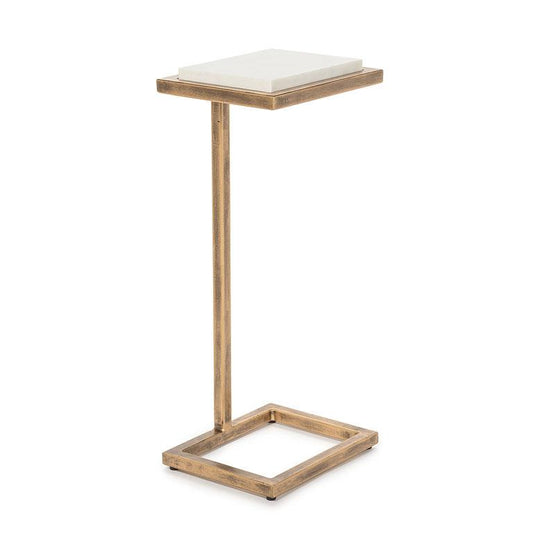 ACCENT TABLE MADELYN - ANTIQUE GOLD/WHITE