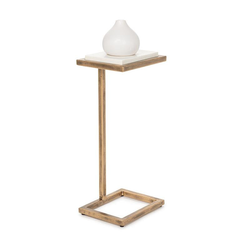 ACCENT TABLE MADELYN - ANTIQUE GOLD/WHITE