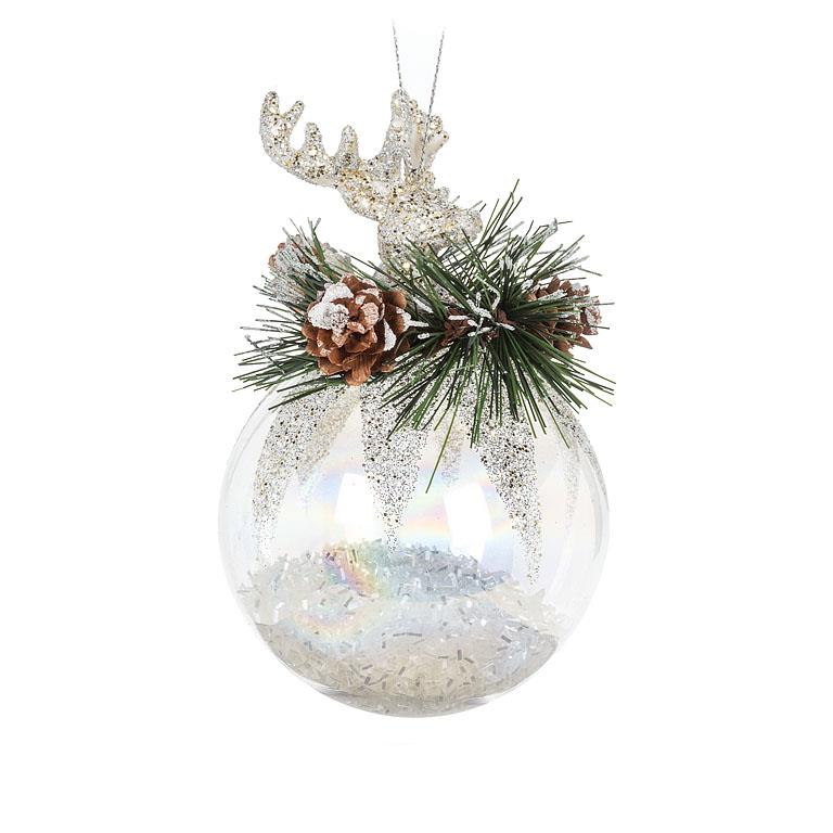ORNAMENT - TOPPED BALL - 5"H