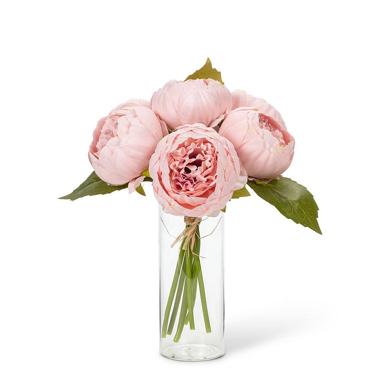 PEONY BOUQUET - PINK, 10"H