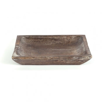 WOOD SQUARE TRAY, BROWN