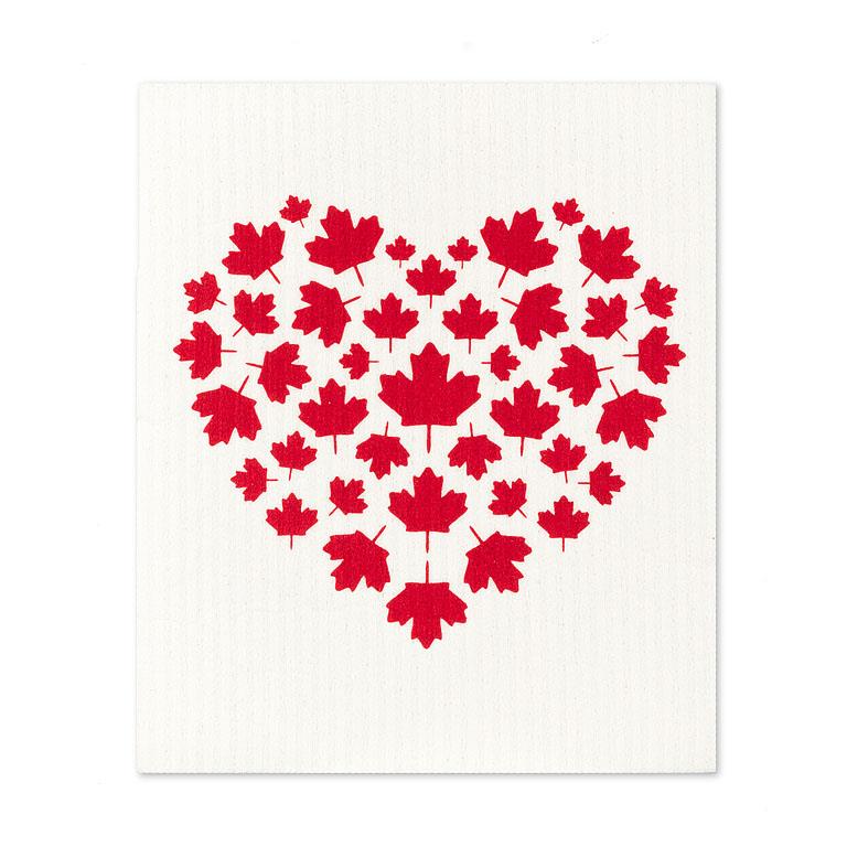 DISHCLOTH (SET OF 2) CANADA FLAG & HEART