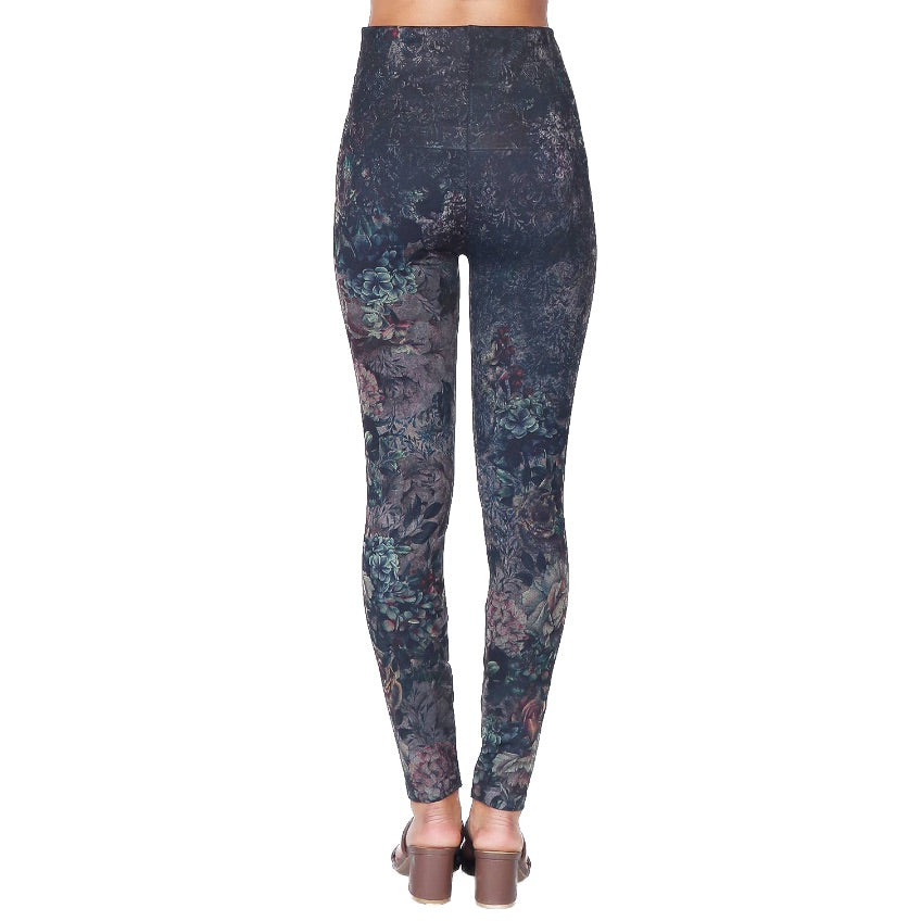 LEGGINGS, ABSTRACT FLORAL PRINT (OS)