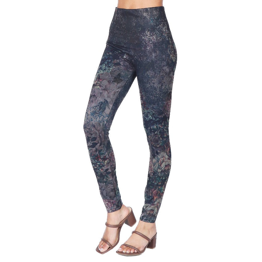 LEGGINGS, ABSTRACT FLORAL PRINT (OS)